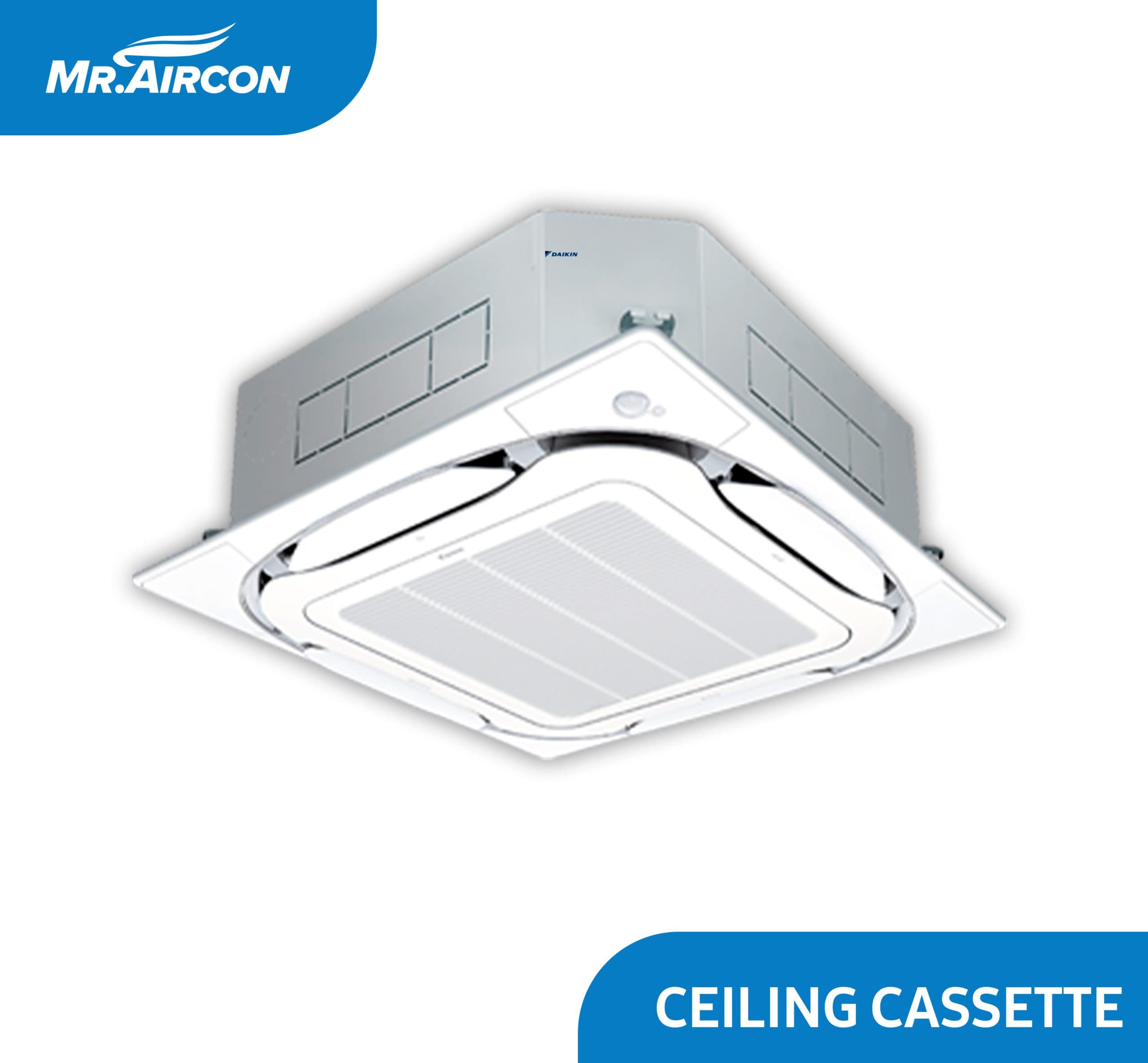 Daikin Ceiling Cassette Roundflow With Streamer And Standard Decorative Panel (WHITE) 2HP