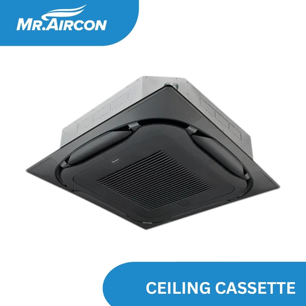 Daikin Ceiling Cassette Roundflow With Streamer And Standard Decorative Panel (BLACK) 4HP