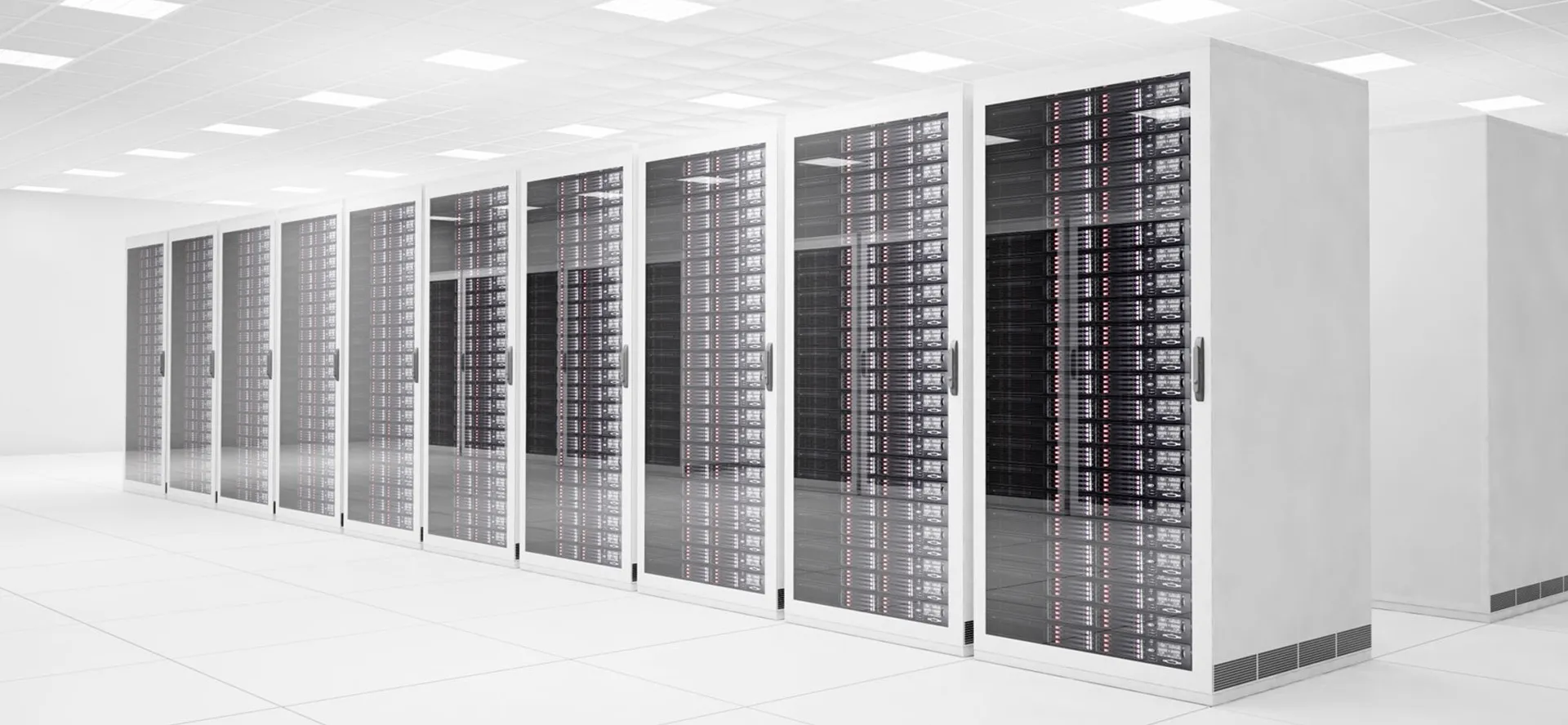 Data center server room with precision cooling
