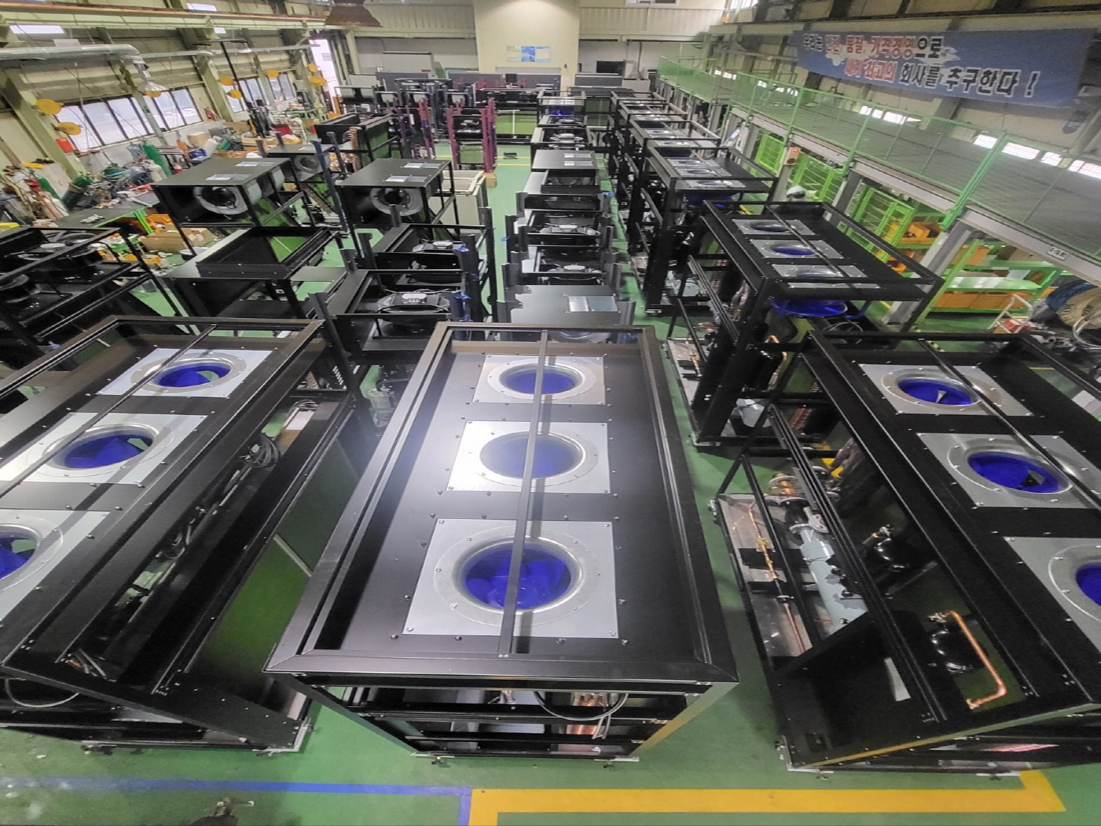 AR Korea precision air conditioner factory — assembly line
